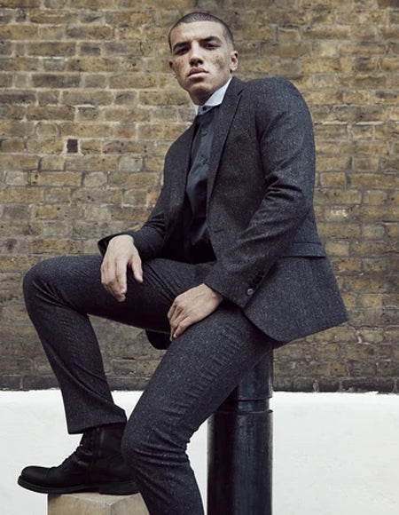 Charcoal Two Flap Front Pockets Two Buttons Peaky Blinders Suit (Peaky Blinder Custome)
