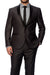 Charcoal 1 Button Slim Fitted Shawl Tuxedo