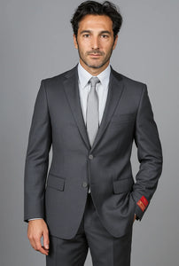 Charcoal Gray Sharkskin 2-Button  Suit