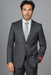 Mantoni Suit - Signature Menswear Wool Fabric SuitsOutlet - Men's Classic Fit Sharkskin Grey Black 2-Button Suit  - High End Suits - High Quality Suits