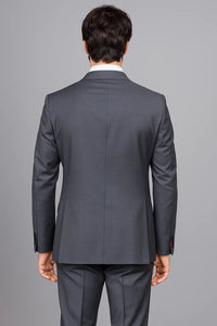 Charcoal Gray Sharkskin 2-Button  Suit