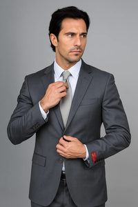 Charcoal Gray Sharkskin 2-Button  Suit