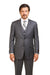 Charcoal Grey ~ Blue ~ Dark Navy Stripe ~ Pinstripe Vested Men'S 3 Piece Suit No Pleated Pants Side Vented Regular Cut Conservative