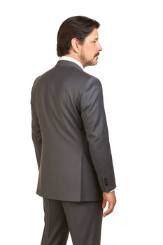 Charcoal Grey ~ Blue ~ Dark Navy Stripe ~ Pinstripe Vested Men'S 3 Piece Suit No Pleated Pants Side Vented Regular Cut Conservative - Image 5