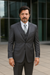 Charcoal Grey ~ Blue ~ Dark Navy Stripe ~ Pinstripe Vested Men'S 3 Piece Suit No Pleated Pants Side Vented Regular Cut Conservative