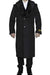 Removable Fur Collar Dark Charcoal Grey Ankle length Wool Dress Top Coat/Overcoat - Mens Overcoat
