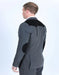 Men's Western Charcoal Suit Sport Coat with Suede Yokes and Elbow Patches