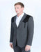 Men's Western Charcoal Suit Sport Coat with Suede Yokes and Elbow Patches