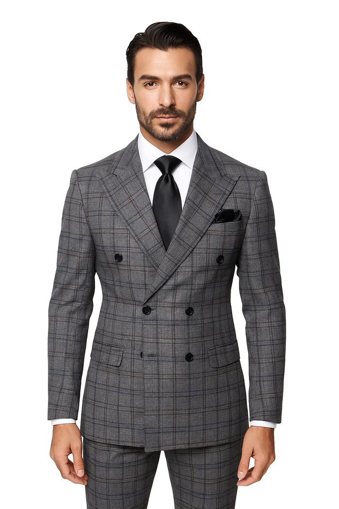  Color Charcoal with Blue Plaid by Rossiman
