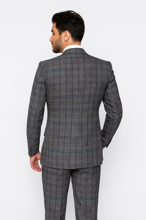  Color Charcoal with Blue Plaid by Rossiman