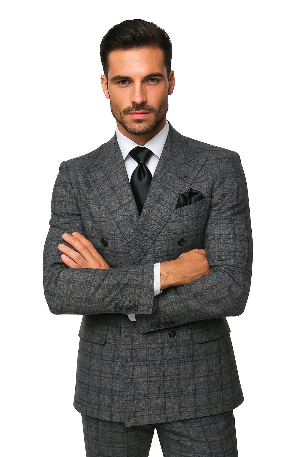 Color Charcoal with Blue Plaid by Rossiman
