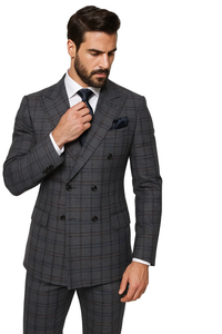 Color Charcoal with Blue Plaid by Rossiman