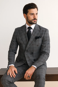  Color Charcoal with Blue Plaid by Rossiman