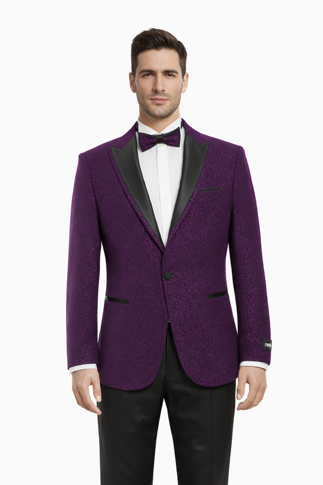Mens Glitter Sequin Flashy in Color "Purple" Tuxedo Dinner Jacket Blazer Sportcoat