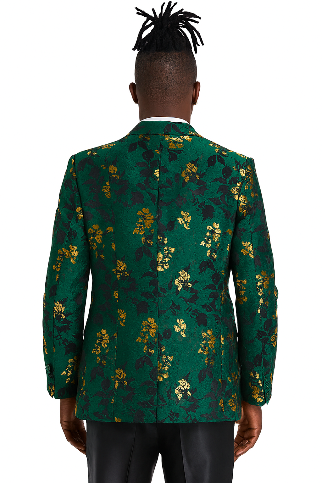 Men's slim fit hunter green and gold paisley prom and wedding tuxedo jacket - Image 5