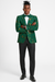 Men's slim fit hunter green and gold paisley prom and wedding tuxedo jacket