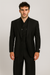 Tiglio Rosso Suit  - Classic Fit Athletic Cut 100% Wool Super 150s Italian Fabric Peak Lapel in Color Black