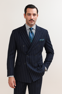 Pinstripe Navy Suit