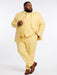 Men’s Yellow Seersucker 3 Piece Suit, 100% Cotton Summer Wedding Dress Suit