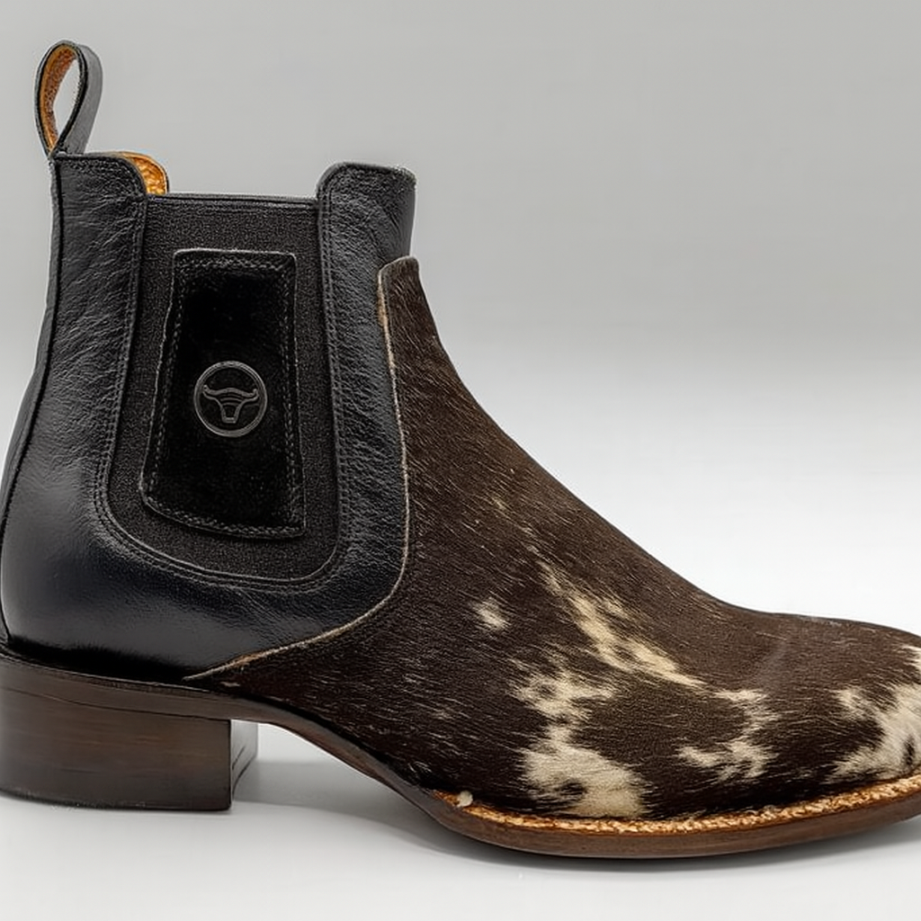 Cowhide Short Cowboy Boots by Hooch Boots - Image 2