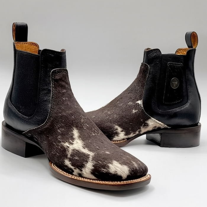 Cowhide Short Cowboy Boots