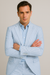 Seersucker Suit Peak Lapel Suit in Color "BLUE" - Summer Fabric Tone on Tone Shadow Stripe By Rossiman