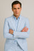 Seersucker Suit Peak Lapel Suit in Color "BLUE" - Summer Fabric Tone on Tone Shadow Stripe By Rossiman