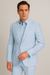 Seersucker Suit Peak Lapel Suit in Color "BLUE" - Summer Fabric Tone on Tone Shadow Stripe By Rossiman