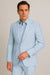 Seersucker Suit Peak Lapel Suit in Color "BLUE" - Summer Fabric Tone on Tone Shadow Stripe By Rossiman