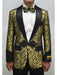Cheap Men'S Printed Unique Patterned Print Floral Tuxedo Flower Jacket Prom Custom Celebrity Modern Tux Gold ~ Black