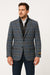 Men’s Blue & Grey Checkered Wool Blazer with Quilted Inner Layer – Alberto Nardoni Collection