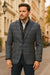 Men’s Blue & Grey Checkered Wool Blazer with Quilted Inner Layer – Alberto Nardoni Collection