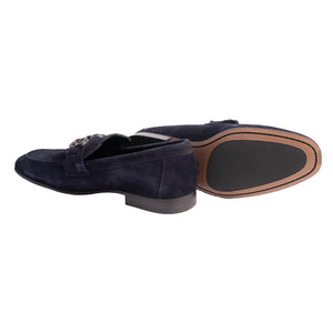 P00073 Chello- Buckle Loafer- Navy suede