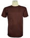 Chocolate Brown Tricot Dazzle Short Sleeve Mock Neck T.Shirt