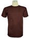 Chocolate Brown Tricot Dazzle Short Sleeve Mock Neck T.Shirt