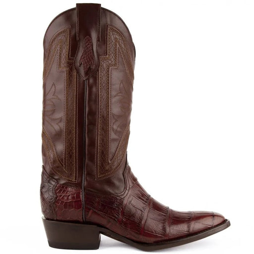 Ferinni Boot - Mens Dress Cowboy Boot - Ferrini Men's Stallion Alligator Belly Boots French Toe Handcrafted Chocolate in Chocolate