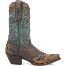 Dan Post Women's Vintage Bluebird Cowboy Boot in Chocolate & Teal