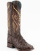 Ferrini Bronco Men's Print Pirarucu Fish Boots Handcrafted Chocolate