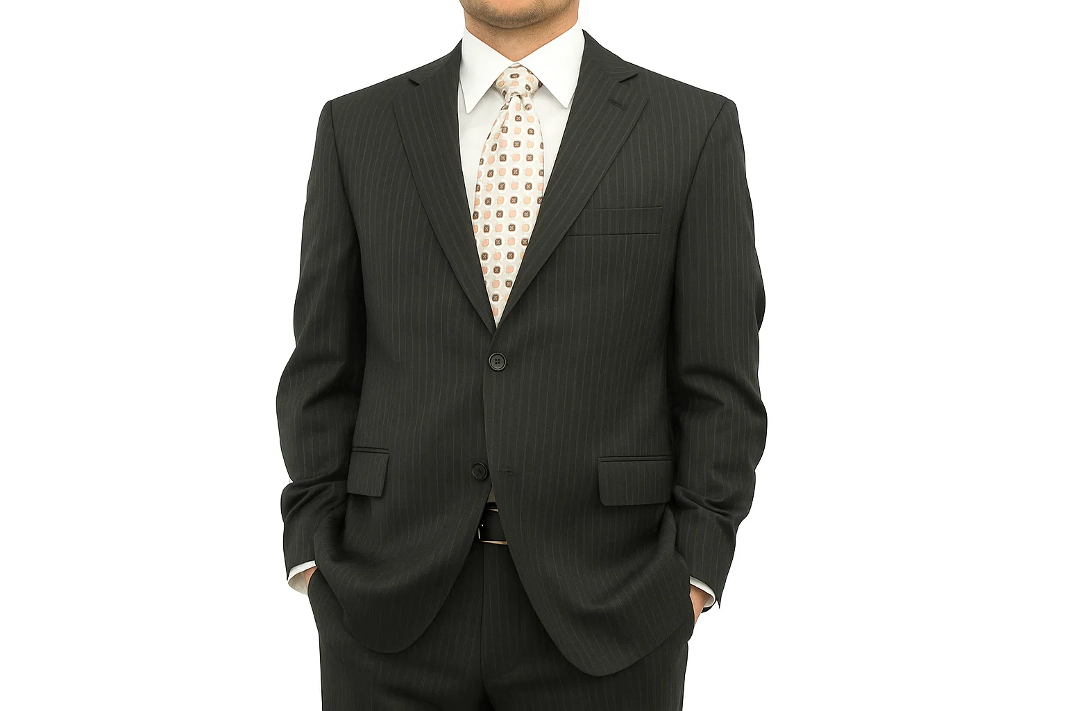 Chocolate Brown Pinstripe Modern Fit Suits 2 Button No Vents 100% Fine Affordable Cheap Priced Men'S Dress Suit For Sale - Image 8