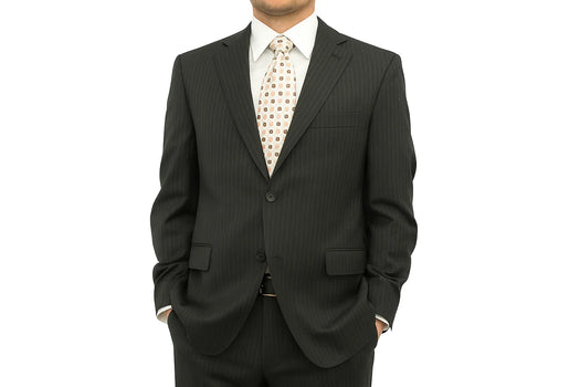 Chocolate Brown Pinstripe Modern Fit Suits 2 Button No Vents 100% Fine Affordable Cheap Priced Men'S Dress Suit For Sale - Image 8