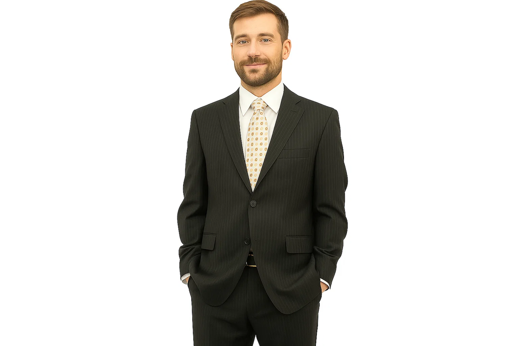 Chocolate Brown Pinstripe Modern Fit Suits 2 Button No Vents 100% Fine Affordable Cheap Priced Men'S Dress Suit For Sale