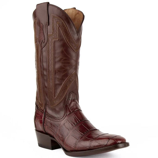 Ferinni Boot - Mens Dress Cowboy Boot - Ferrini Men's Stallion Alligator Boots French Toe Handcrafted Chocolate in Chocolate