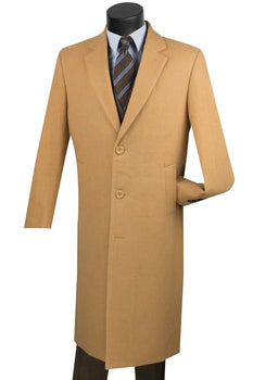 Men's Camel Wool & Cashmere Overcoat – Classic Full Length Topcoat - Image 7