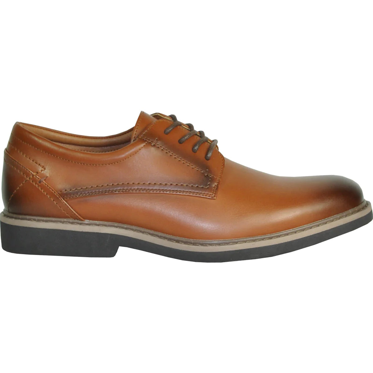 Bravo Mens Relaxed Oxford Dress Shoe in Antique Cognac Brown
