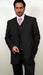 Classic Fit - Black Suit - Three Button Vested Suit - Athletic Fit - 100% Percent Wool Fabric Suit - Worsted Wool Business Suit