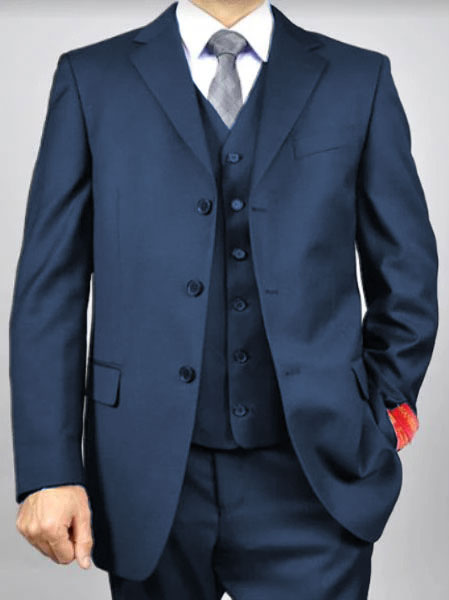 Classic Fit - Charcoal Suit - Three Button Vested Suit - Athletic Fit - Image 3