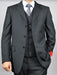 Classic Fit - Charcoal Suit - Three Button Vested Suit - Athletic Fit
