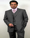 Classic Fit - Dark Grey Suit - Three Button Vested Suit - Athletic Fit - 100% Percent Wool Fabric Suit - Worsted Wool Business Suit