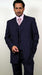 Classic Fit - Navy Suit - Three Button Vested Suit - Athletic Fit - 100% Percent Wool Fabric Suit - Worsted Wool Business Suit