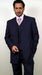 Classic Fit - Navy Suit - Three Button Vested Suit - Athletic Fit - 100% Percent Wool Fabric Suit - Worsted Wool Business Suit